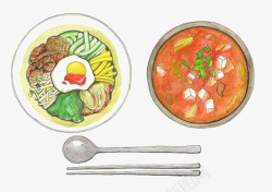日韩饮食文化料理手绘美食高清图片