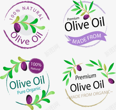 紫色浪漫橄榄油边框图标图标