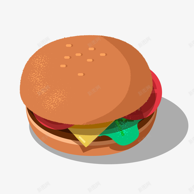 美味汉堡食物png免抠素材_新图网 https://ixintu.com 卡通汉堡 美味汉堡 背景装饰 食物