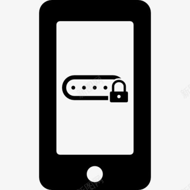 密码保护的象征在手机屏幕图标图标