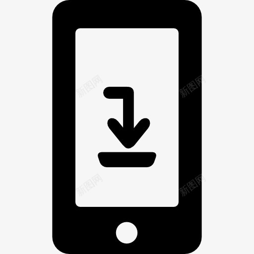 到手机图标png_新图网 https://ixintu.com 下载 向下箭头 屏幕 工具 工具和用具 手机 手机套 电话 符号