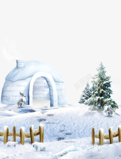 雪房子图案素材