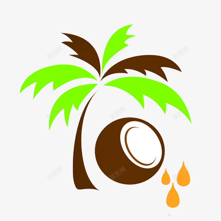 椰子油png免抠素材_新图网 https://ixintu.com 植物 椰子树 椰子油 纯天然