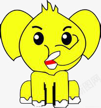 卡通大象png免抠素材_新图网 https://ixintu.com 动物 卡通 可爱 大象 黄色