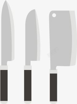 金属菜刀灰色扁平化刀具矢量图高清图片