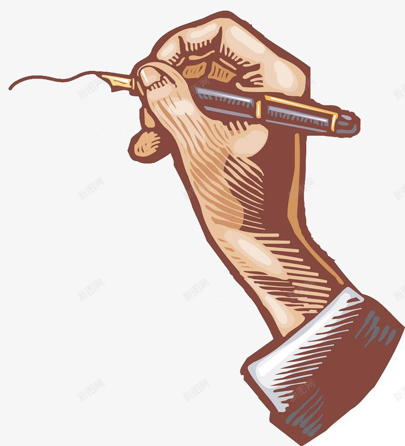 写字的手png免抠素材_新图网 https://ixintu.com 写字 写字的手 插画