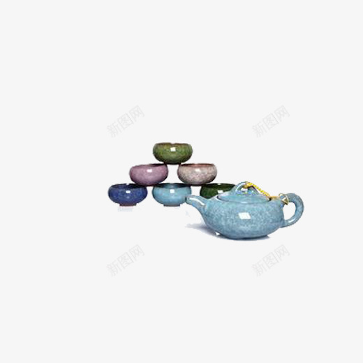 彩色茶碗特色园杯茶壶png免抠素材_新图网 https://ixintu.com 产品实物 彩色茶碗特色 茶具