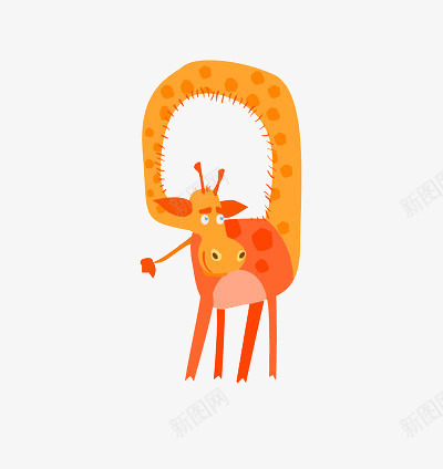 脖子非常长的长颈鹿png免抠素材_新图网 https://ixintu.com 动物 弯曲 脖子