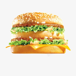 黄色圆弧汉堡美食元素素材