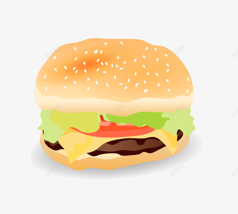一个汉堡包png免抠素材_新图网 https://ixintu.com 好吃的汉堡包 小汉堡包 汉堡包 美味的汉堡包