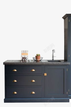 厨房分类置物深色厨房置物柜高清图片