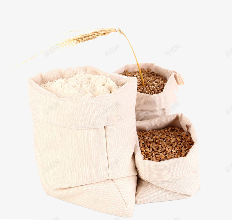 一袋面粉两袋麦子一枝麦穗png免抠素材_新图网 https://ixintu.com 布袋 面粉 麦子 麦穗 麦粒