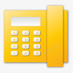 黄色电话机图标png_新图网 https://ixintu.com 电话机