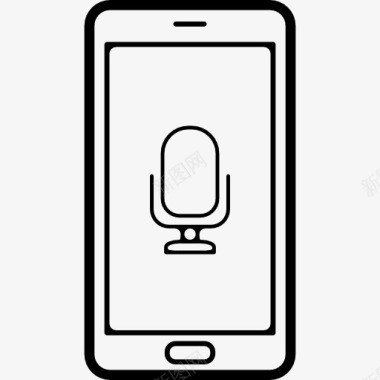 语音工具MIC标志在手机屏幕图标图标