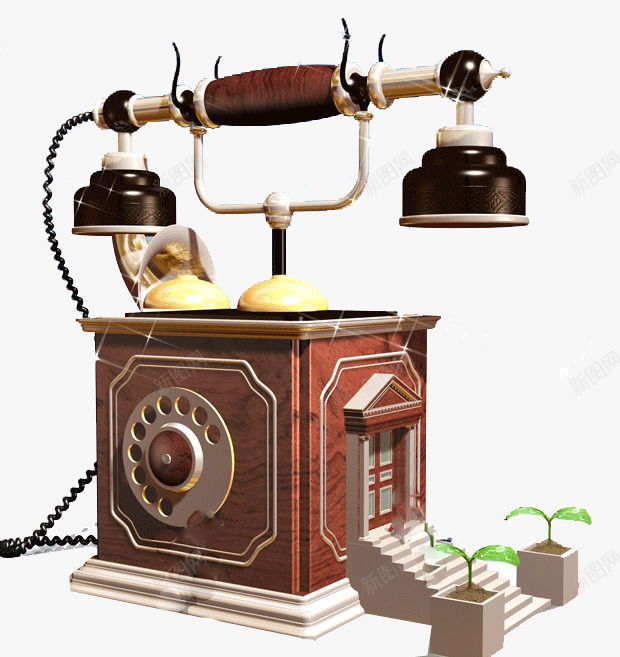 房子上的电话机png免抠素材_新图网 https://ixintu.com 古式电话 房子 电话 阶梯