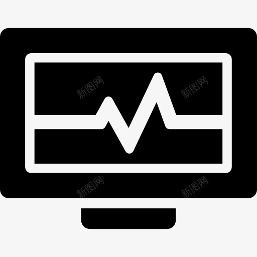 心电图在屏幕上图标png_新图网 https://ixintu.com 医疗 卫生 心率 心电图