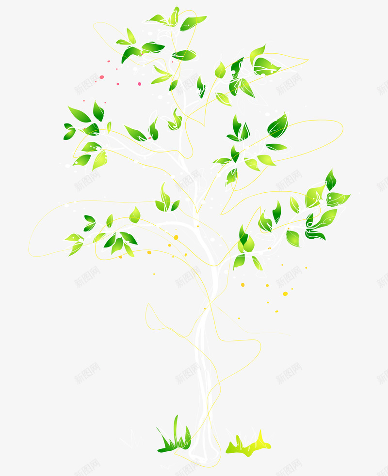 卡通手绘插画弯曲小树png免抠素材_新图网 https://ixintu.com 卡通的树木 弯曲的小树 手绘的小树 树的插画 矢量的植物