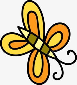 美丽飞虫黄色卡通蝴蝶高清图片