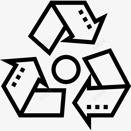 回收图标png_新图网 https://ixintu.com 回收利用 容器 标志 环境 生态和环境 符号 箭 自然