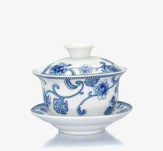 青花瓷特色茶碗素材