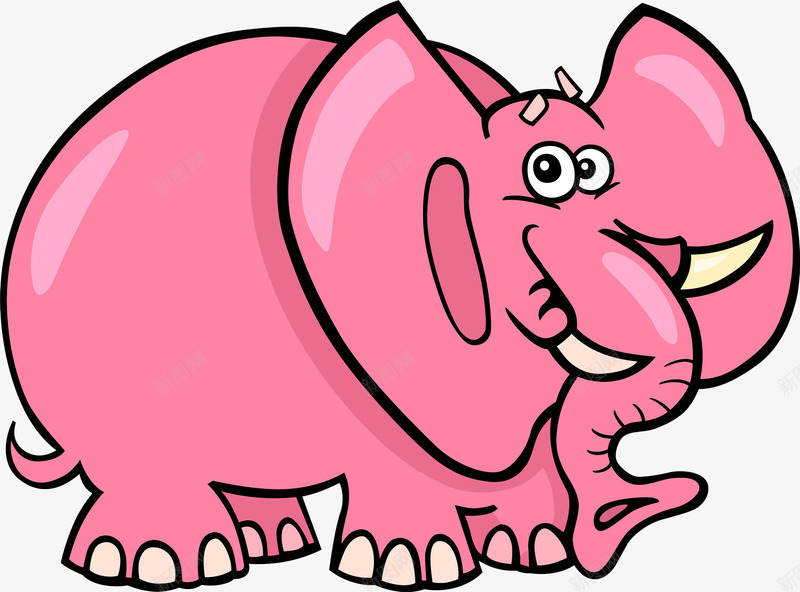粉色大象png免抠素材_新图网 https://ixintu.com 保护动物 动物 卡通动物 大象 手绘平面 简笔画 粉色 装饰图案