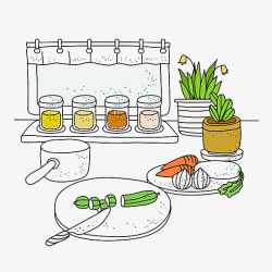 香料和蔬菜的插图素材