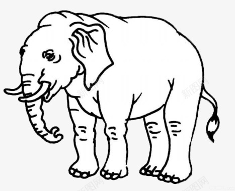 手绘大象图标图标