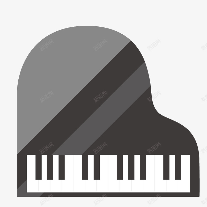 一架黑色钢琴卡通图png免抠素材_新图网 https://ixintu.com 乐器 卡通 简图 钢琴 钢琴家 钢琴键 黑白键