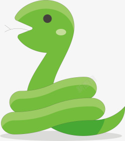 绿色小蛇卡通插画矢量图素材