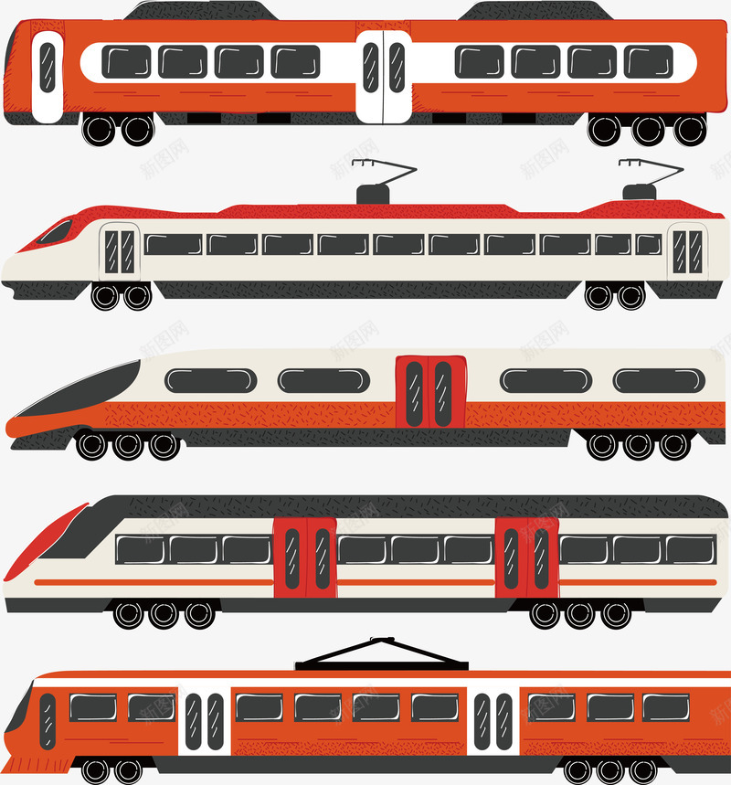 创意火车插画矢量图ai免抠素材_新图网 https://ixintu.com 交通 交通出行 便利 卡通 火车 火车设计 矢量图
