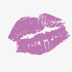 紫色闭合唇印素材