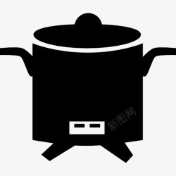 高清油碗高大的厨房锅与盖图标高清图片