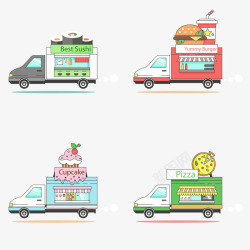 移动摊贩食物餐车高清图片