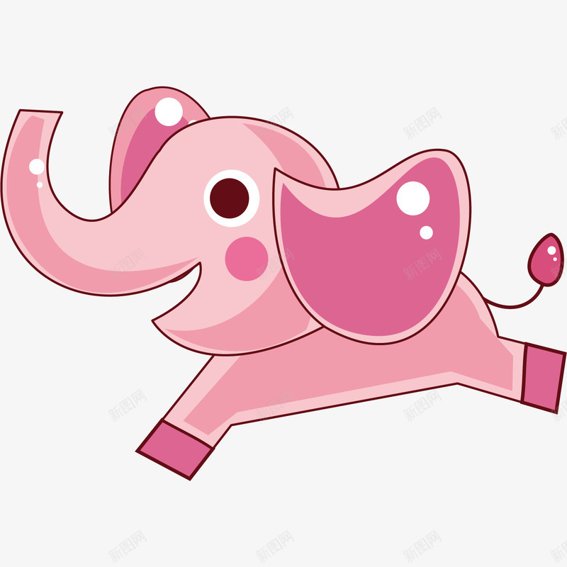 卡通手绘粉色大象png免抠素材_新图网 https://ixintu.com 动物 卡通 卡通动物 卡通大象 可爱 可爱大象 大象 手绘大象 粉色大象