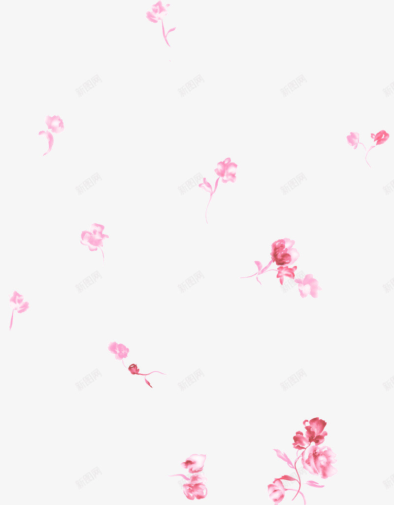 装饰多个粉色小花png免抠素材_新图网 https://ixintu.com 多个 小花 粉色 装饰