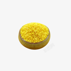 金黄小米一碗金黄的有机小米高清图片