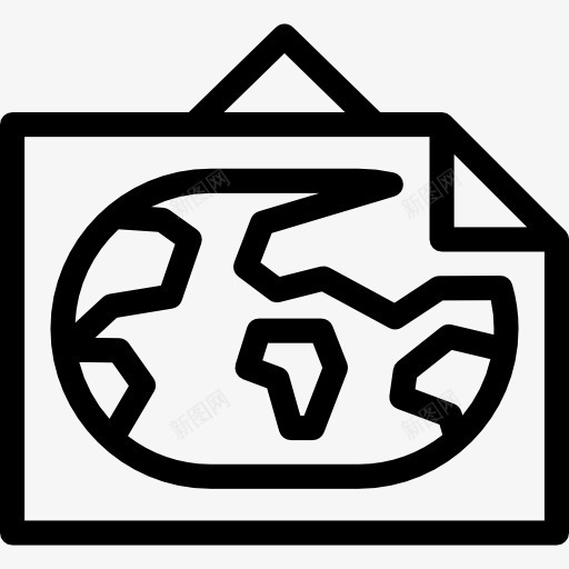 世界地图图标png_新图网 https://ixintu.com 在世界范围内 地图和国旗 地球 地理 框架