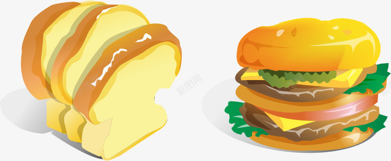 卡通手绘面包汉堡png免抠素材_新图网 https://ixintu.com 卡通手绘面包 汉堡 面包