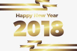 金色折线2018新年素材