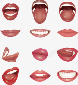 爱心舌头红色嘴唇矢量图高清图片