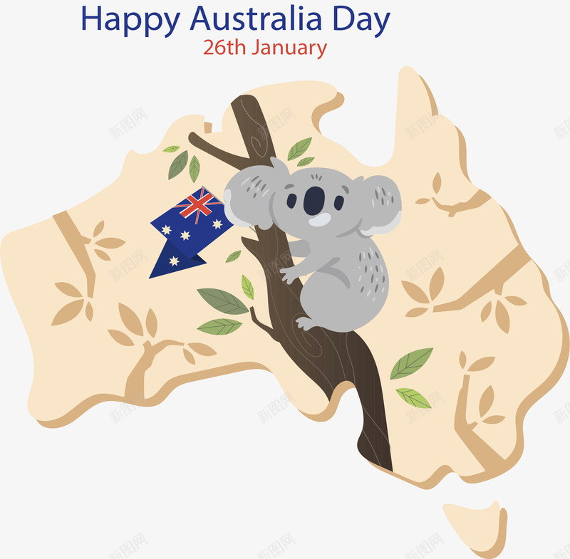 可爱考拉澳大利亚日矢量图ai免抠素材_新图网 https://ixintu.com AustraliaDay 可爱考拉 地图 澳大利亚 澳大利亚日 矢量png 矢量图