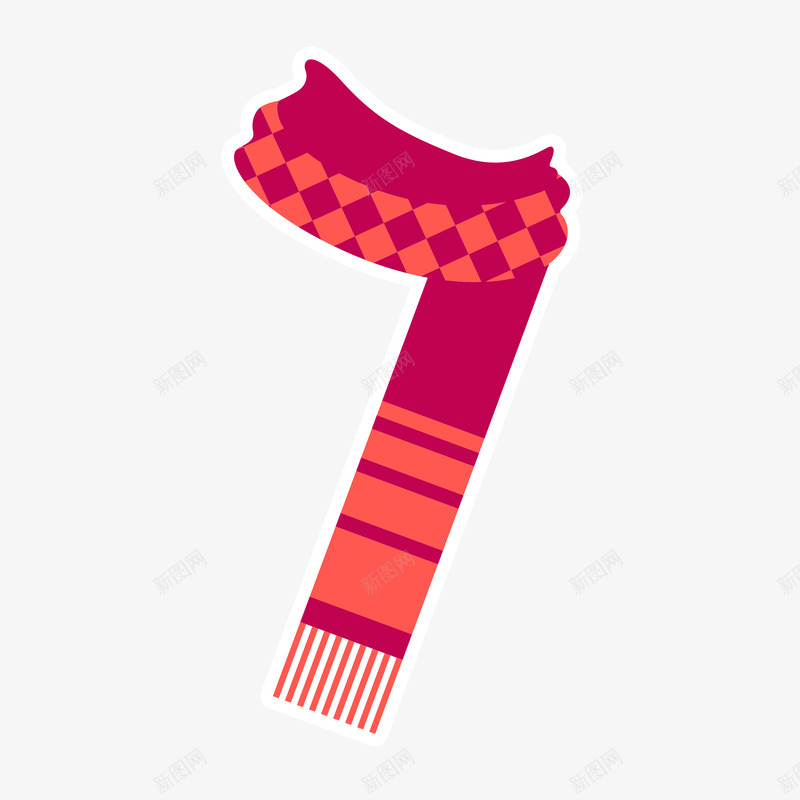 红色格子围巾png免抠素材_新图网 https://ixintu.com 围巾 格子 毛线围巾 红色的