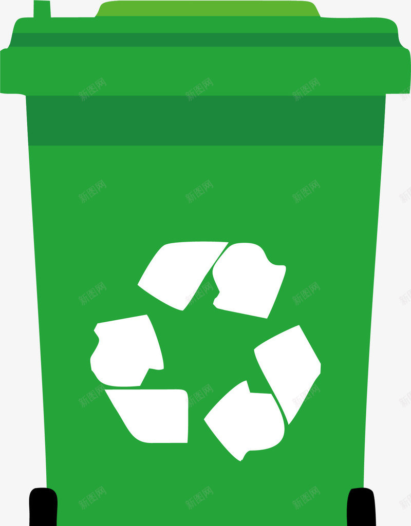绿色扁平生态垃圾桶png免抠素材_新图网 https://ixintu.com 三角 世界环境日 回收 循环 扁平垃圾桶 环保 生态循环 绿色垃圾桶 自然