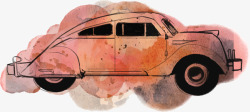 创意复古汽车剪影装饰图案素材