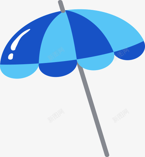 蓝色太阳伞png免抠素材_新图网 https://ixintu.com 太阳伞 户外 蓝色