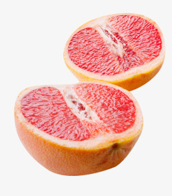 红色蜜柚切开两半的柚子高清图片