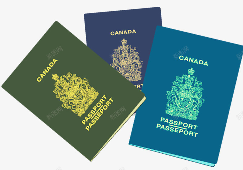 彩色加拿大护照本png免抠素材_新图网 https://ixintu.com 出国 加拿大护照 绿色 蓝色 证件 青色