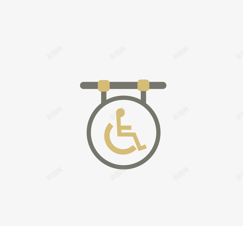 轮椅标志图标png_新图网 https://ixintu.com 厕所物品 洗浴用品 浴室图标 浴室物品