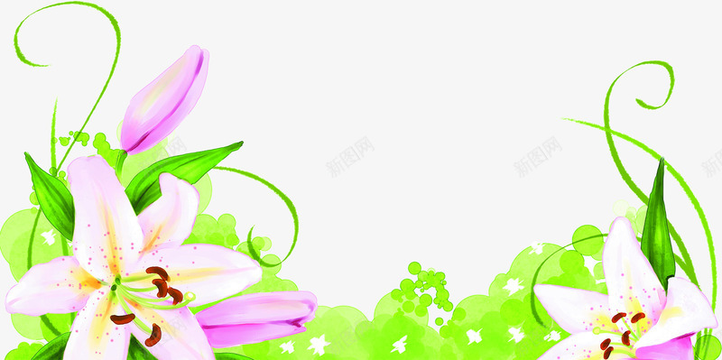 绿色草丛花朵装饰png免抠素材_新图网 https://ixintu.com 绿色 花朵 草丛 装饰