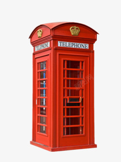 复古圆柱红色电话亭电话亭高清图片